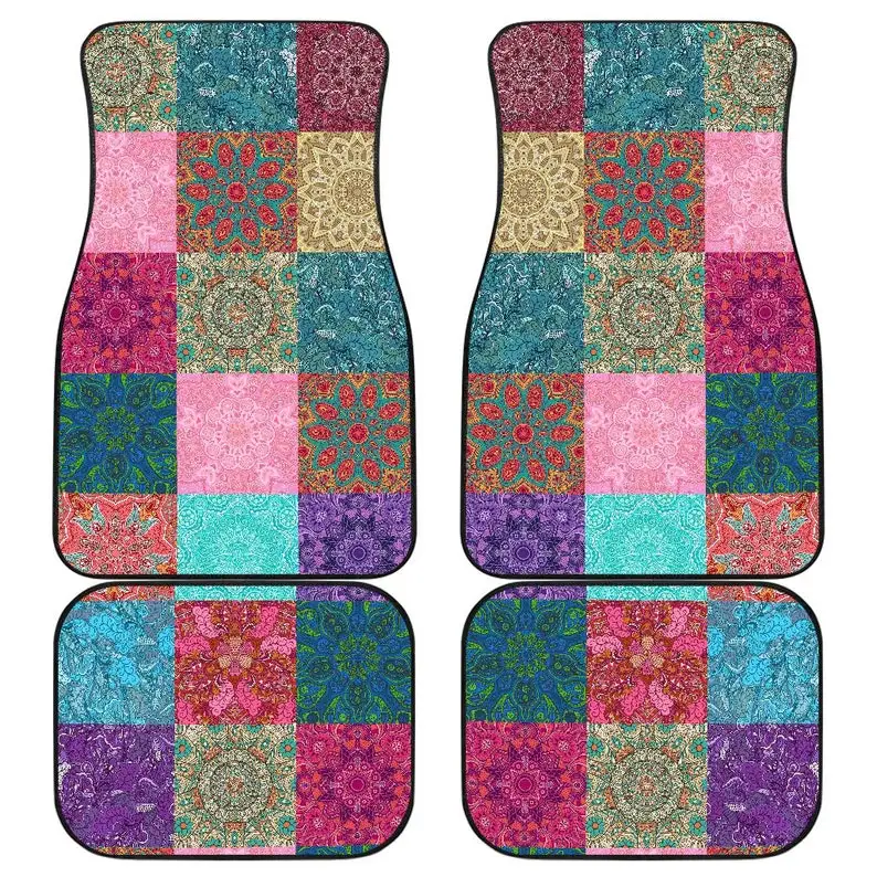 Boho Colorful Patchwork Design Car Mats Colorful Happy Artistic, Car Accessory Floor Mats Set of 4 Front and Back Quilt Pattern
Boho Colorful Patchwork Design Car Mats Colorful Happy Artistic, Car Accessory Floor Mats Set of 4 Front and Back Quilt Pattern