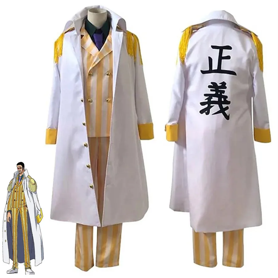 Anime Borsalino Cosplay Costume General of Justice Stand Collar Cloak Yellow Stripe Coat Shirt Tie Trousers Adult Halloween Suit
Anime Borsalino Cosplay Costume General of Justice Stand Collar Cloak Yellow Stripe Coat Shirt Tie Trousers Adult Halloween Suit