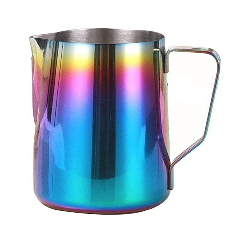 

600ml 350ml Rainbow Milk Frothing Pitcher Stainless Steel Espresso Machines Latte Art Cup Barista Latte Cappuccino Cream Jug