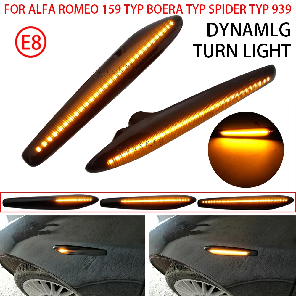 

Sequential LED Dynamic Side Marker Lights Arrow Turn Signal Blinker Lamps For Alfa Romeo 159 Sportwagon Boera Spider 939