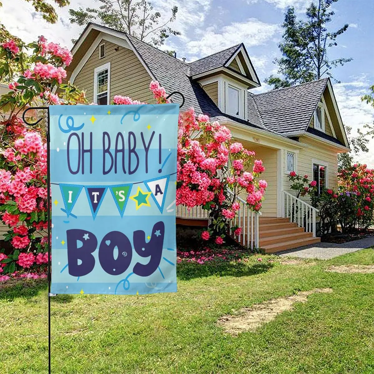 

Baby Boy Double-Sided Garden Flag Shower Birth Garden Flag,Double-Sided Flag,Outdoor Decoration Flag,Courtyard Flag