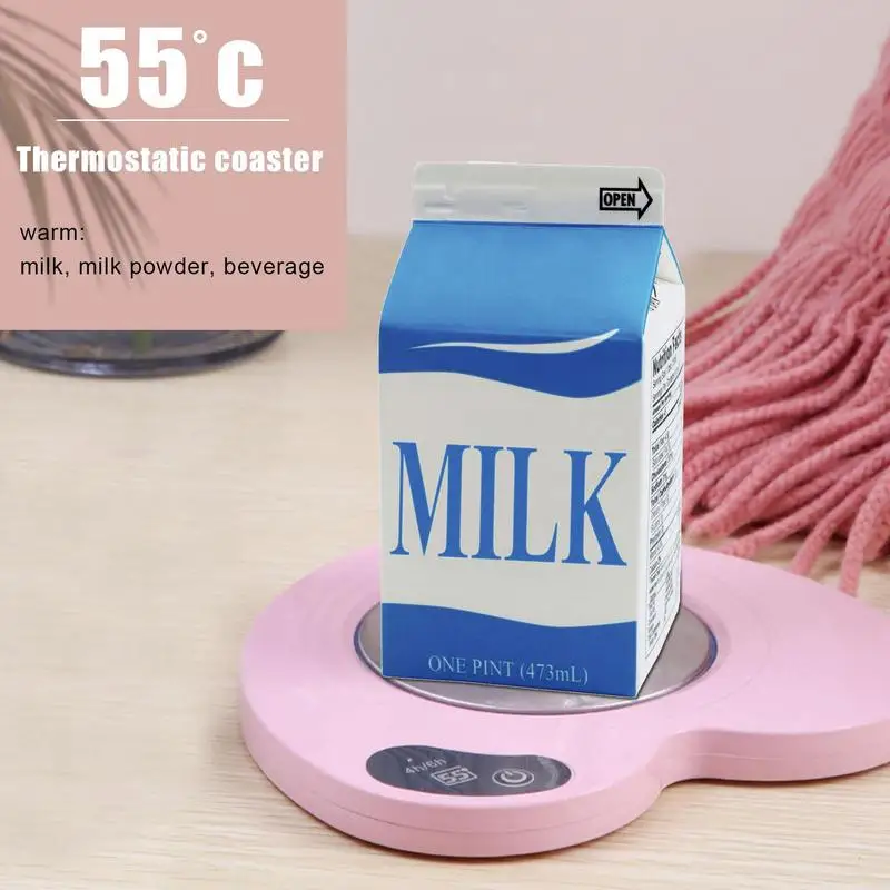 

Mug Warmer Heart Shape USB Charging Coaster Self Heating Coffee Warmer For Desk Candle Warmer Coffee Cup Warmer For Christmas