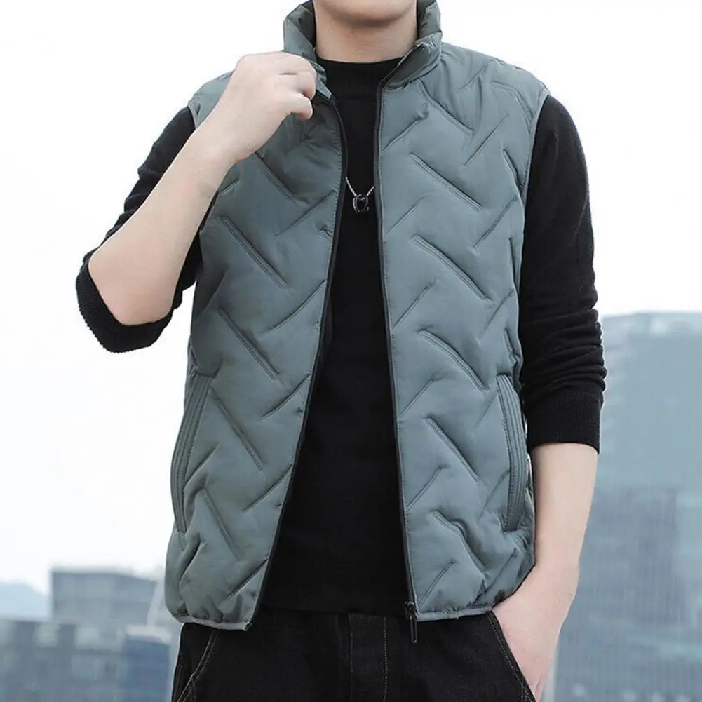 Stylish Sleeveless Jacket Autumn Winter Men Waistcoat Solid Color Thickened Zipper Vest Coldproof
Stylish Sleeveless Jacket Autumn Winter Men Waistcoat Solid Color Thickened Zipper Vest Coldproof