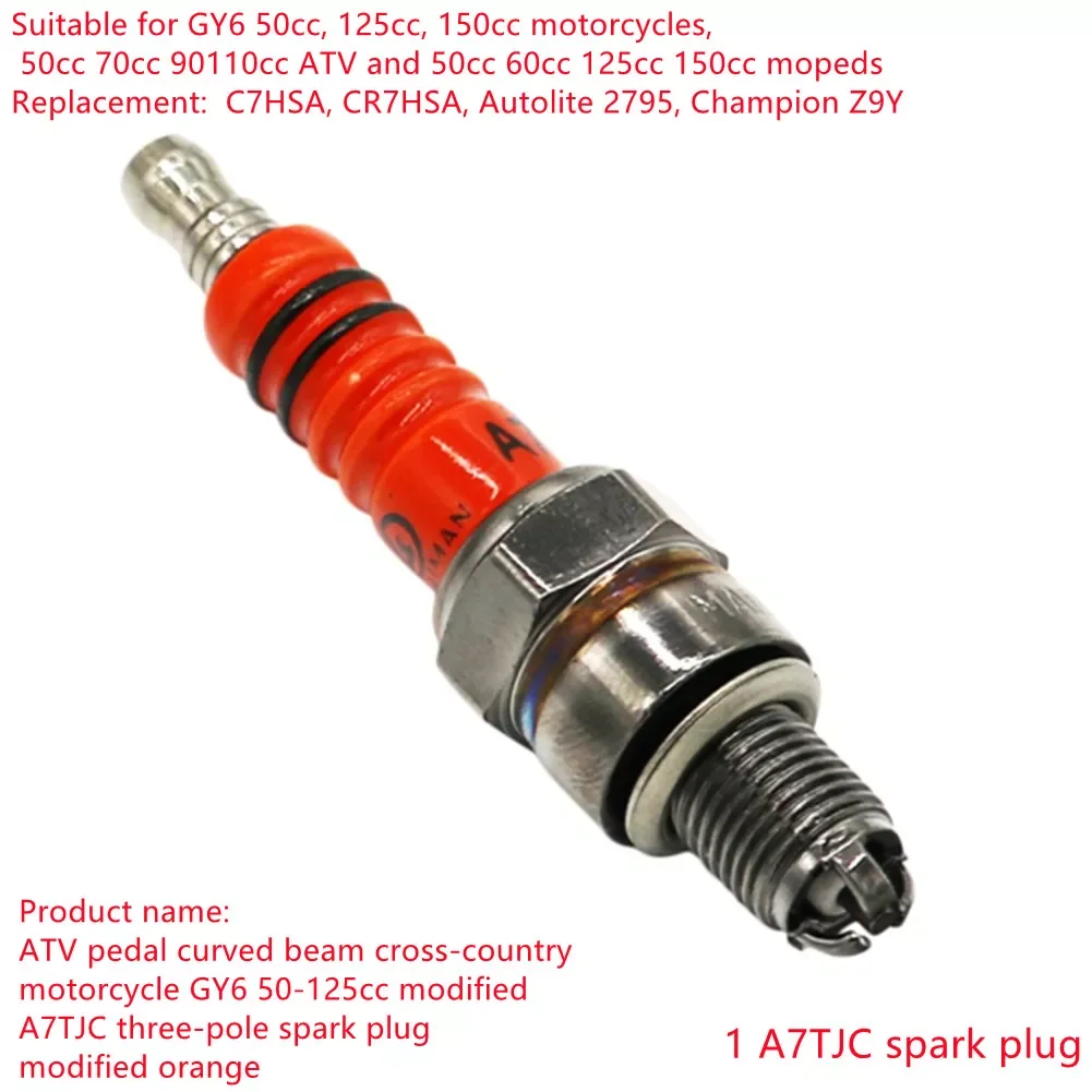 Motorcycle Spark Plug A7TJC Spark Plug Iridium Spark Plug Suitable For GY6 50cc, 125cc, 150cc Motorcycles 50cc 70cc 90110cc ATV
Motorcycle Spark Plug A7TJC Spark Plug Iridium Spark Plug Suitable For GY6 50cc, 125cc, 150cc Motorcycles 50cc 70cc 90110cc ATV