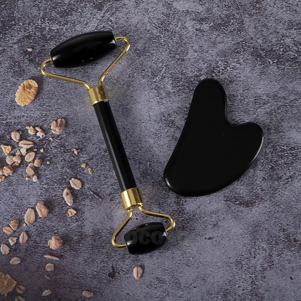 2pcs Obsidian Jade Roller Massager Gouache Scraper Set For Face Lifting Natural Stone Facial Skin Care Tool Beauty Massage Rolle
2pcs Obsidian Jade Roller Massager Gouache Scraper Set For Face Lifting Natural Stone Facial Skin Care Tool Beauty Massage Rolle