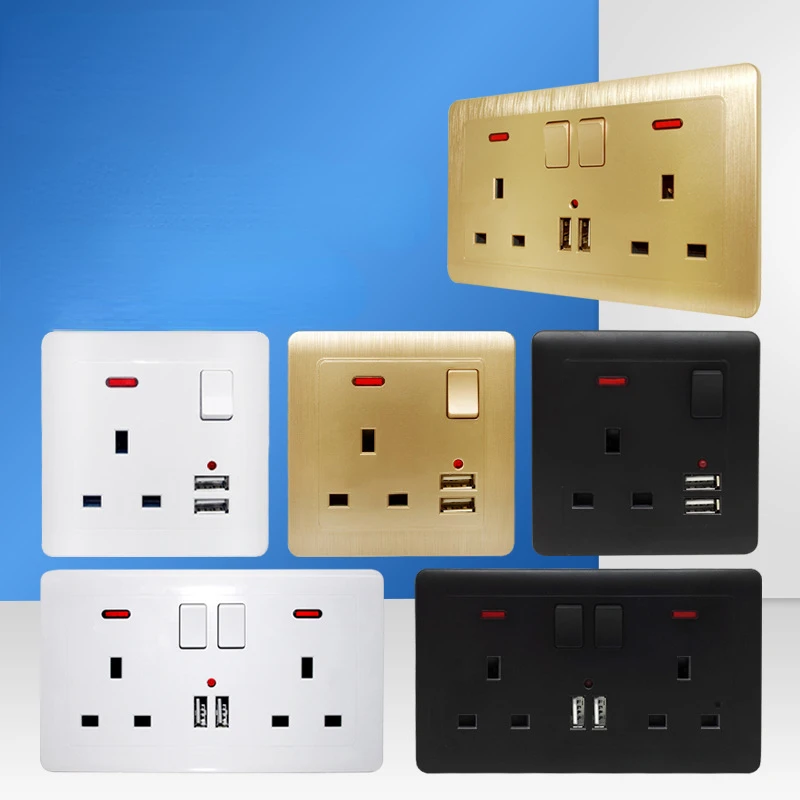 13A Hong Kong socket home smart USB charger British wall switch panel wall sockets
13A Hong Kong socket home smart USB charger British wall switch panel wall sockets