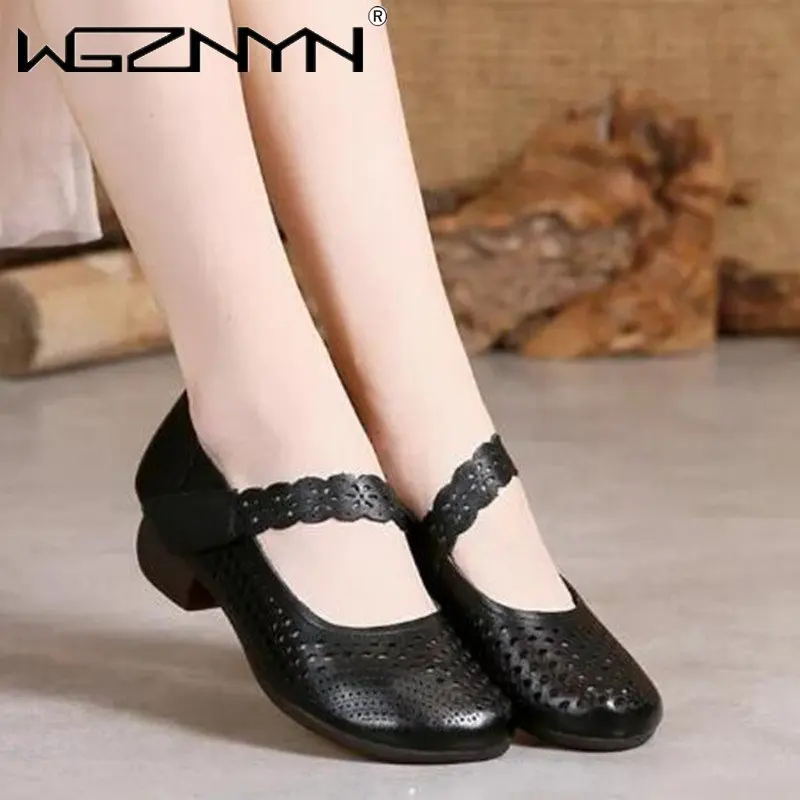 2023 Summer Vintage Women Pumps Comfortable Genuine PU Leather Sandals Hollow Shoes Women Round Toe Casual Mid Heel Shoes Female
2023 Summer Vintage Women Pumps Comfortable Genuine PU Leather Sandals Hollow Shoes Women Round Toe Casual Mid Heel Shoes Female
