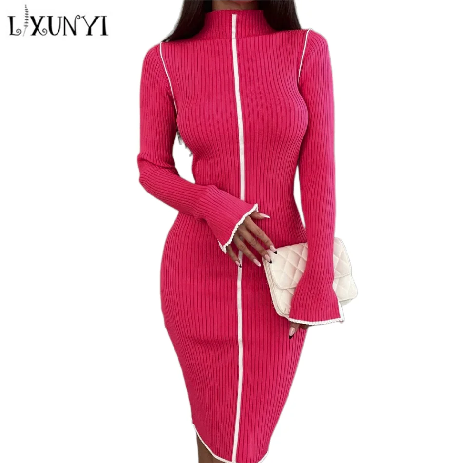 Tight Dress for Women 2022 Half High Collar Spring Autumn Contrast Color Spliced Pencil Dress Green Knitted Sweater Dresses
Tight Dress for Women 2022 Half High Collar Spring Autumn Contrast Color Spliced Pencil Dress Green Knitted Sweater Dresses