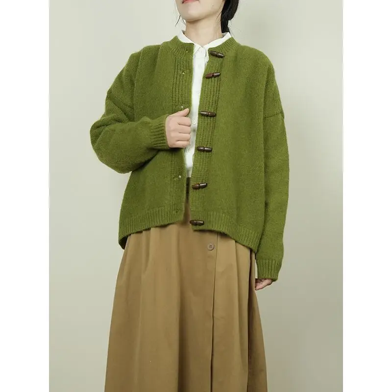 2023 Women Spring Autumn Retro O-neck Sweater Jackets Female Loose Knit Cardigan Coats Ladies Solid Color Buttons Outerwear A335
2023 Women Spring Autumn Retro O-neck Sweater Jackets Female Loose Knit Cardigan Coats Ladies Solid Color Buttons Outerwear A335