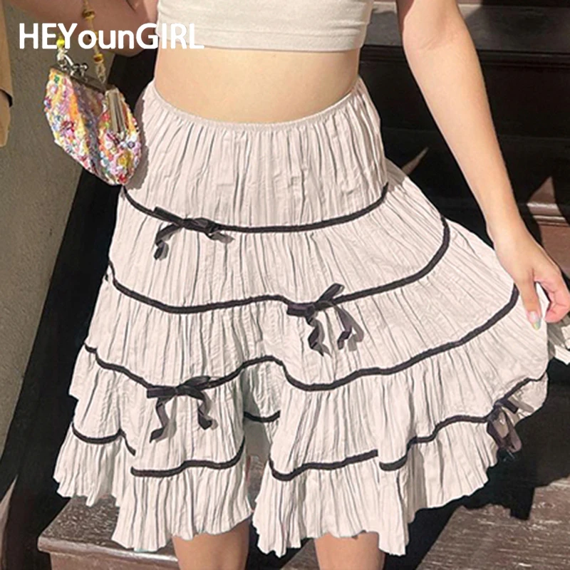 HEYounGIRL Sweet Women A-line Skirt with Bow Patchwork Y2K Folds Loose Fit Long Skirt Streetwear Japanese Style Outfits Ladies
HEYounGIRL Sweet Women A-line Skirt with Bow Patchwork Y2K Folds Loose Fit Long Skirt Streetwear Japanese Style Outfits Ladies
