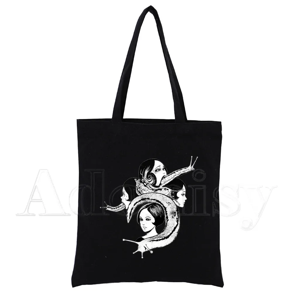 Junji Ito Black Canvas Bag Casual Large Hand Bags For Women Ladies Shopping Handbag Print Large Capacity Bag
Junji Ito Black Canvas Bag Casual Large Hand Bags For Women Ladies Shopping Handbag Print Large Capacity Bag
