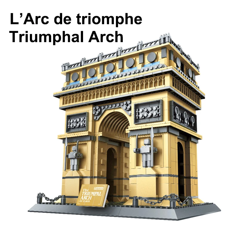 

1401PCS Triumphal Arch Of France Building Blocks World Famous Architecture Bricks City Street View Toys Gifts For Children Kids