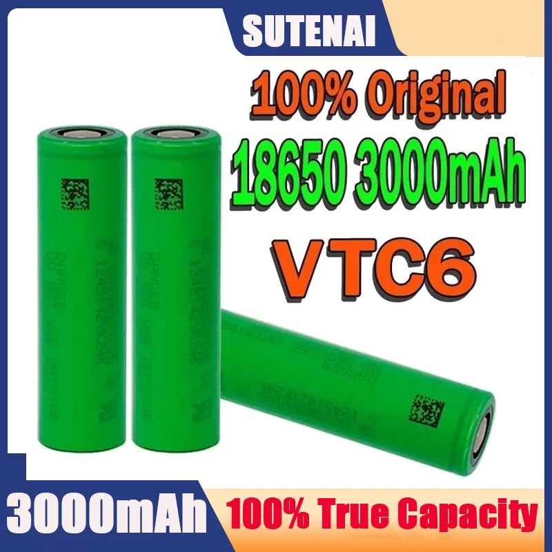 VTC6 3.7V 3000mAh rechargeable Li-ion battery 18650 for Sony US18650VTC6 30A Toys flashlight tools
VTC6 3.7V 3000mAh rechargeable Li-ion battery 18650 for Sony US18650VTC6 30A Toys flashlight tools