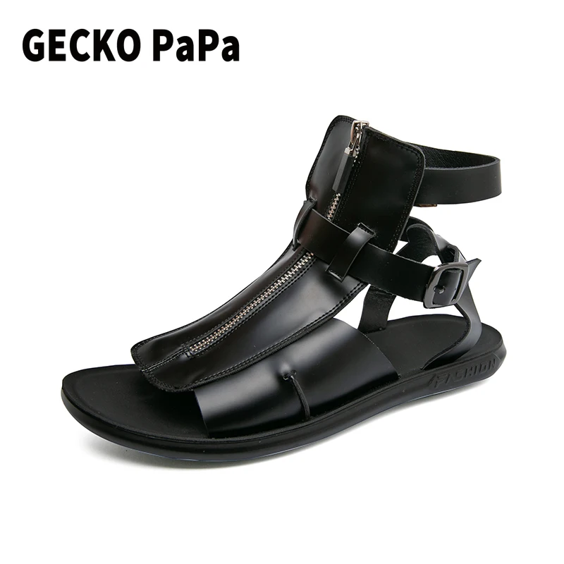 Summer High-top Sandals for Men Zipper Vintage Roman Sandals Comfortable PU Artificial Leather Men Shoes Big Size Male Sandals
Summer High-top Sandals for Men Zipper Vintage Roman Sandals Comfortable PU Artificial Leather Men Shoes Big Size Male Sandals