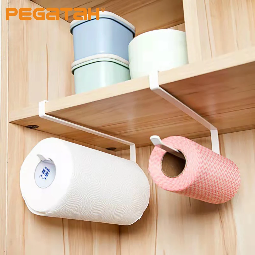 

Paper Towel Holder Under Kitchen Cabinet Self Adhesive Towel Paper Holder Stick No Drilling Durable Paper Holder for Kitchen
