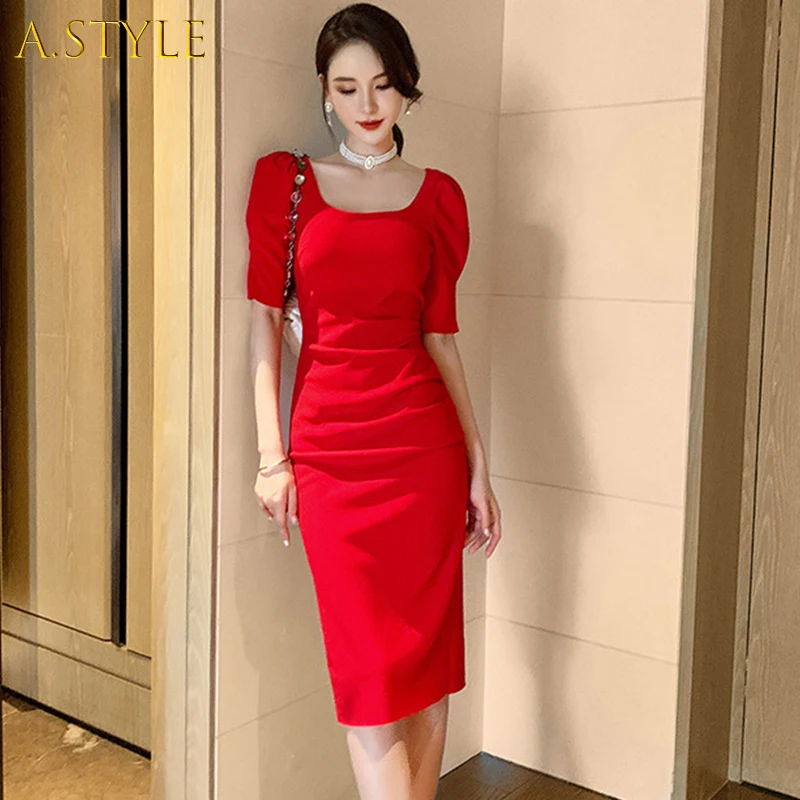 A GIRLS French Style Vintage Square Collar Puff Sleeve Midi Party Dress Ladies OL Elegant Streetwear Backless Female Bodycon
A GIRLS French Style Vintage Square Collar Puff Sleeve Midi Party Dress Ladies OL Elegant Streetwear Backless Female Bodycon