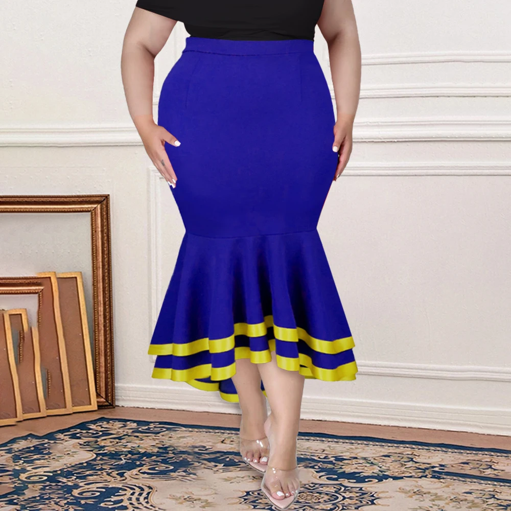 Women Pencil Skirts 2022 Summer Ladies High Waist Ruffles Blue Mermaid Skirts Elegant Evening Party Long Slim Bodycon Skirts
Women Pencil Skirts 2022 Summer Ladies High Waist Ruffles Blue Mermaid Skirts Elegant Evening Party Long Slim Bodycon Skirts