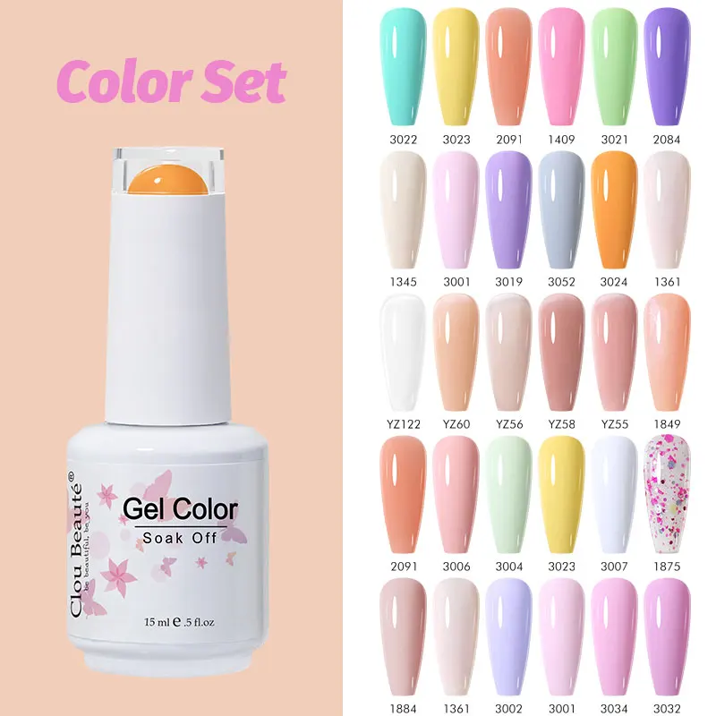 Clou Beaute 6pcs 15ml Colorful Gel Nail Polish Vernis Semi Permanent Nail Art Manicure Soak Off LED UV Gel Nail Varnishes
Clou Beaute 6pcs 15ml Colorful Gel Nail Polish Vernis Semi Permanent Nail Art Manicure Soak Off LED UV Gel Nail Varnishes
