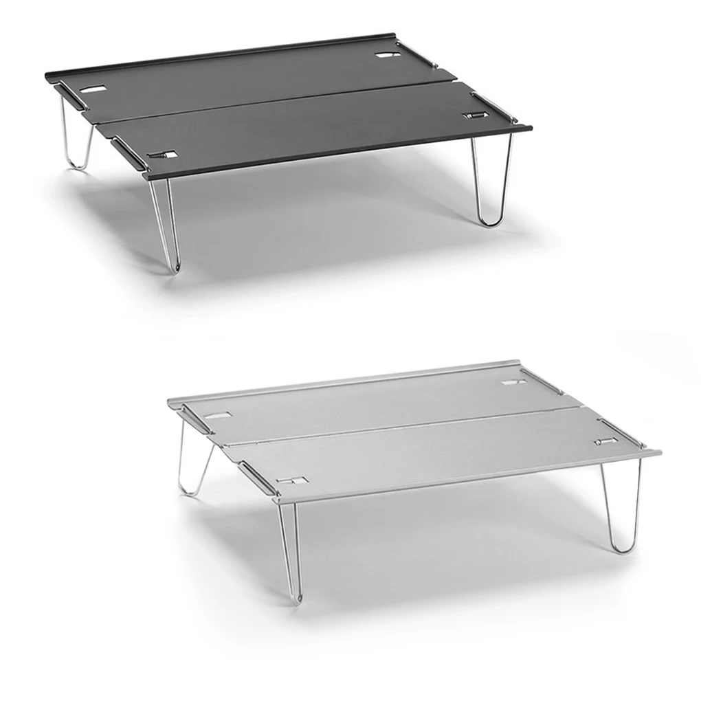 

Складной мини-стол для кемпинга, металлический портативный стол для пикника, для барбекю на открытом воздухе, серебристый