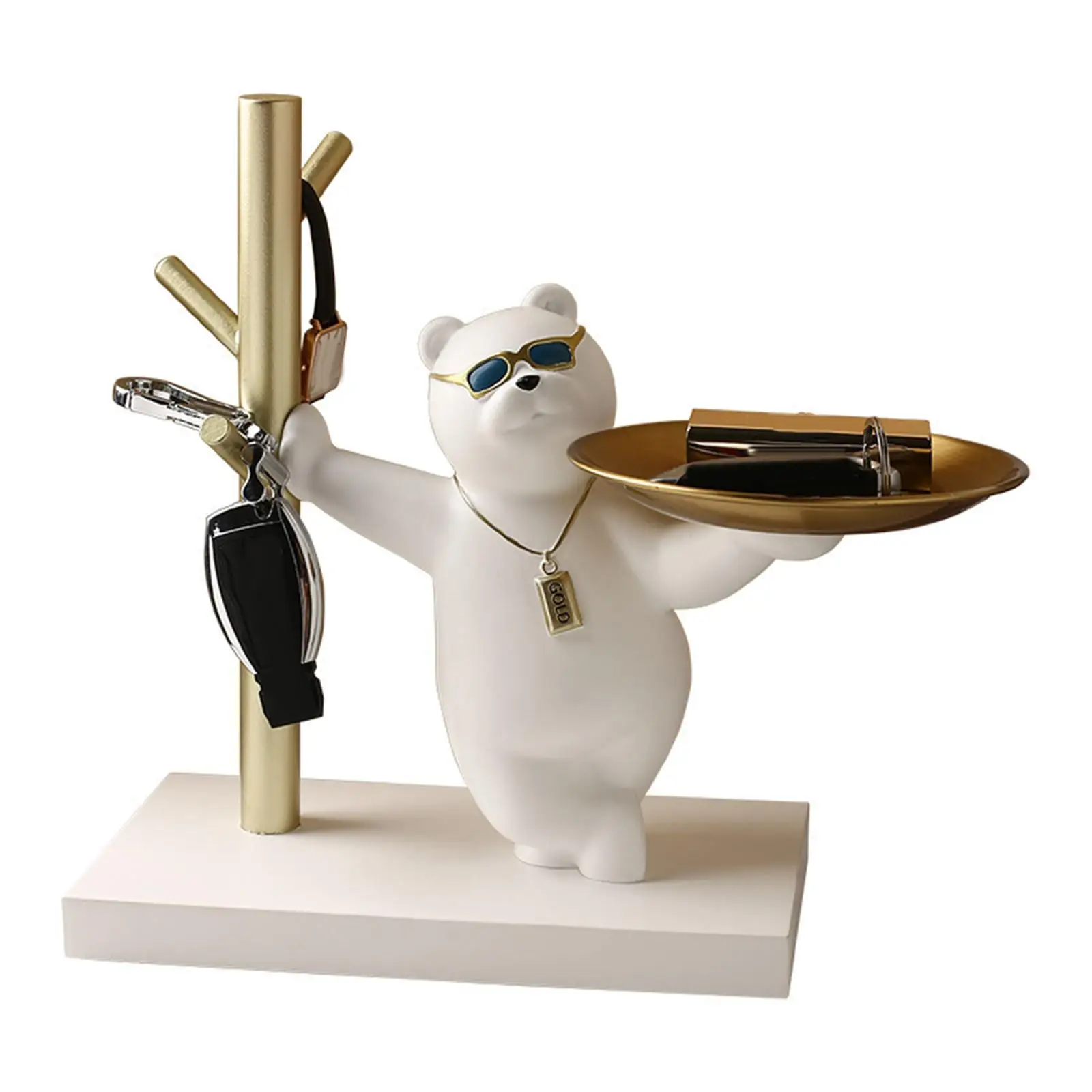 Bear Storage Tray Sundries Container Creative Figurines Animal Sculpture Table Centerpiece for Home Entrance Home Decor 
Bear Storage Tray Sundries Container Creative Figurines Animal Sculpture Table Centerpiece for Home Entrance Home Decor