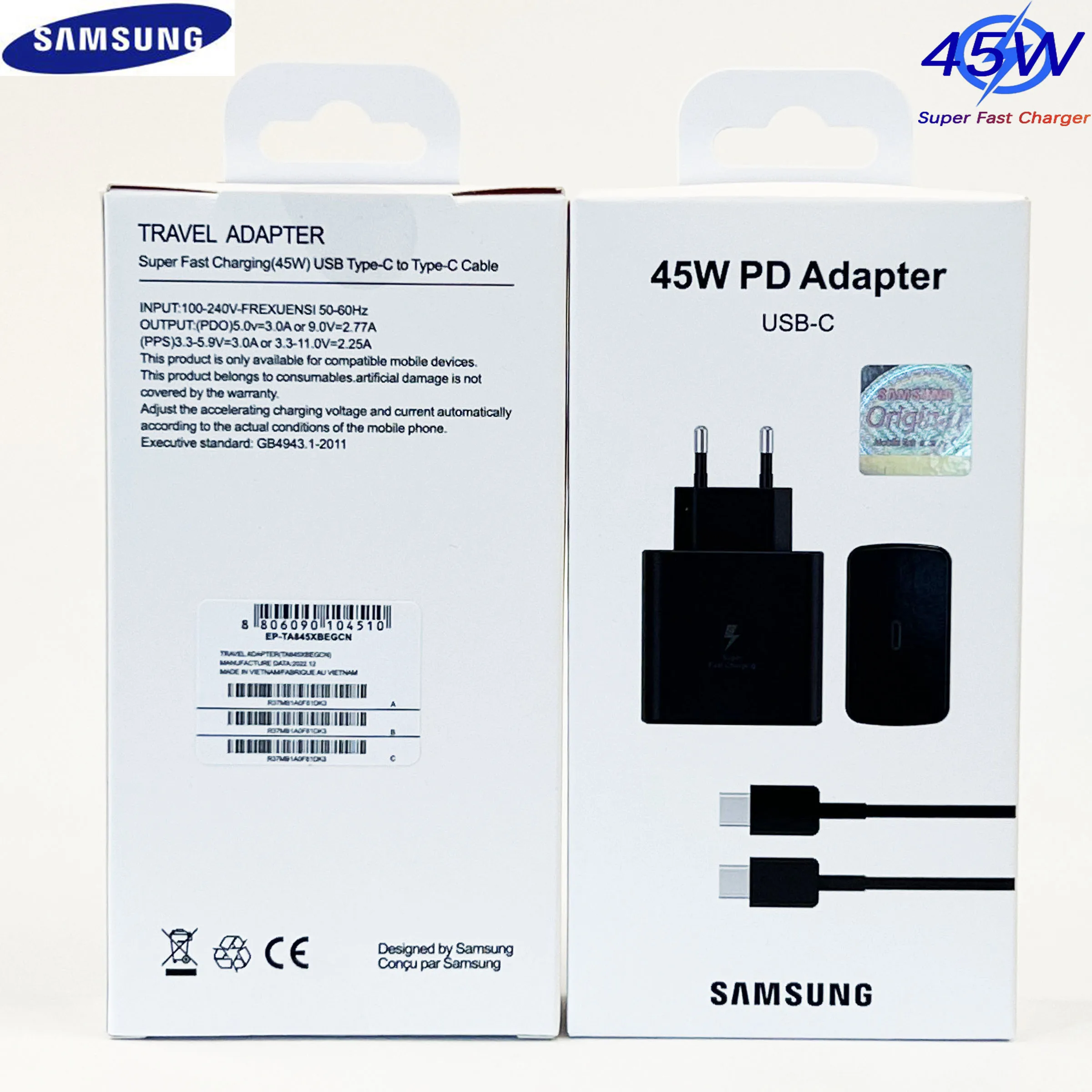 

Samsung Charger Pd 45w 25w Type C Chargeur Super Fast Charging Cargador Samsung Galaxy S23 S22 S21 S20 Note 20 10 A71 Tab S8 S7