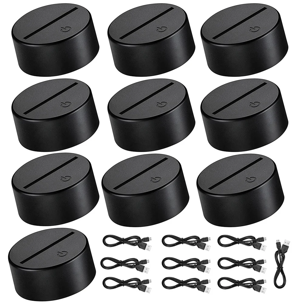 10 Pcs 7 Colors Touch Lamp Base 3D Night LED Light Lamp Base LED Lamp Holder Display Stand for Acrylic Black
10 Pcs 7 Colors Touch Lamp Base 3D Night LED Light Lamp Base LED Lamp Holder Display Stand for Acrylic Black