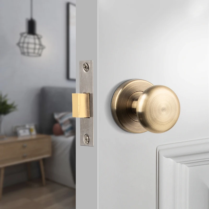 

Concealed Single-sided Lock Hidden Keyless Zinc Alloy Invisible Door Lock Black Spherical Lock Silent Home Furniture Hardware