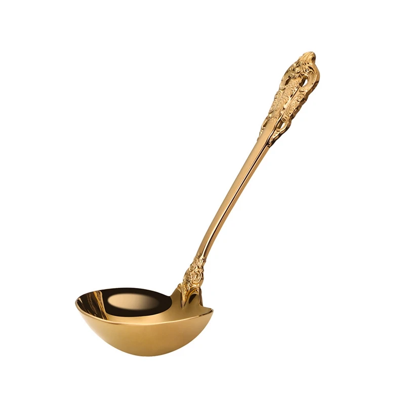 304 Stainless Steel Soup Ladle Cooking Tool Kitchen Accessories Gold Scoop Tablewares Gold Plated Soup Serving Spoon
304 Stainless Steel Soup Ladle Cooking Tool Kitchen Accessories Gold Scoop Tablewares Gold Plated Soup Serving Spoon
