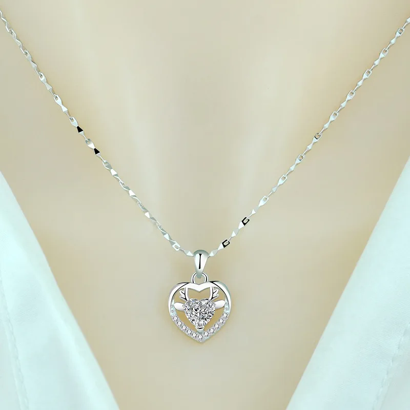 Yi Lu Has Your Necklace for Women S925 Loving Heart in Sterling Silver Clavicle Chain Graceful and Fashionable Colorful Silver P
Yi Lu Has Your Necklace for Women S925 Loving Heart in Sterling Silver Clavicle Chain Graceful and Fashionable Colorful Silver P
