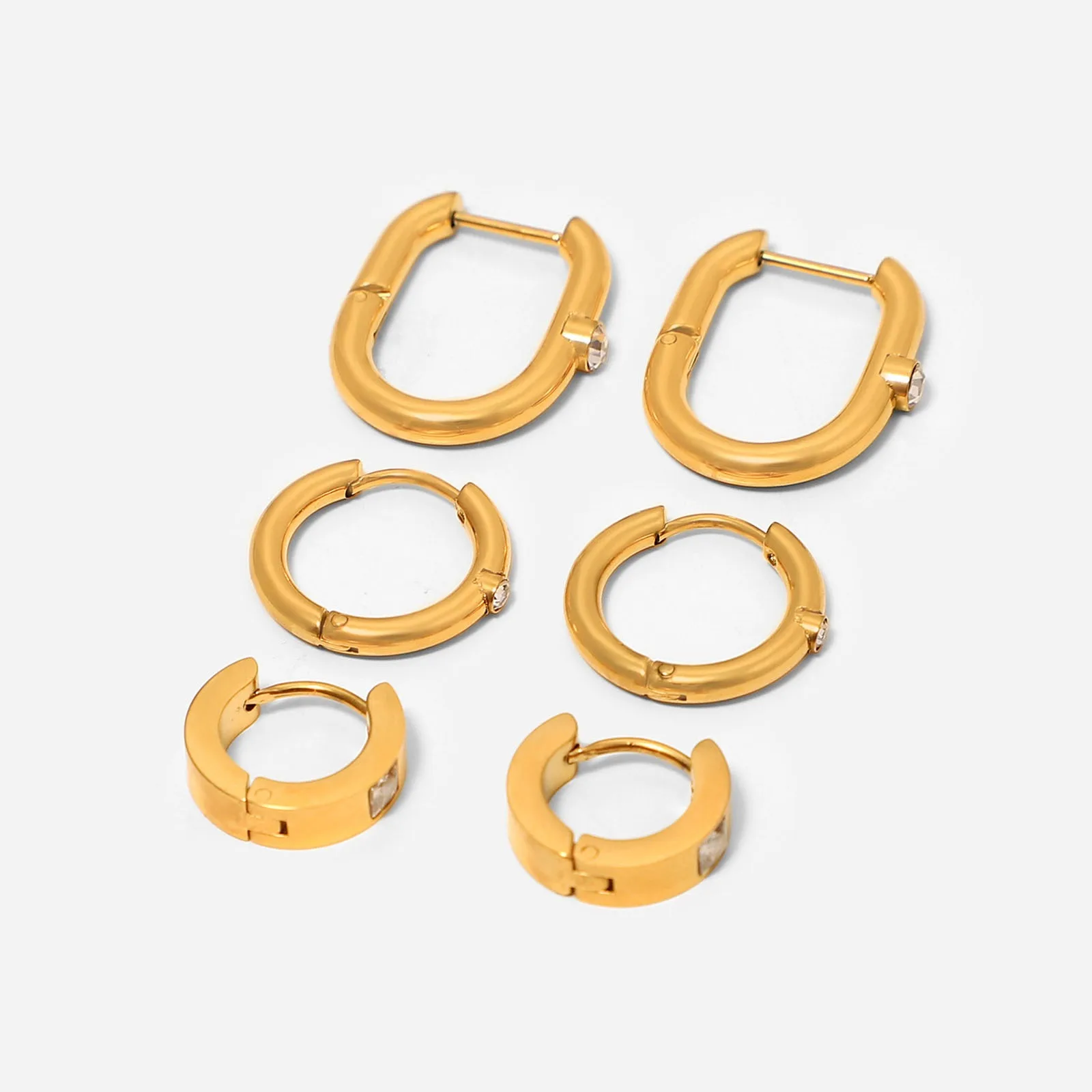 New Classic Stainless Steel Hoop Earrings Gold Color Metal Rhinestone Woman Fashion Korean Jewelry Round Party Earrings,1Pair
New Classic Stainless Steel Hoop Earrings Gold Color Metal Rhinestone Woman Fashion Korean Jewelry Round Party Earrings,1Pair