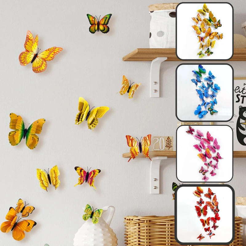 12/24 Pcs Butterfly Wall Stickers Home Decor Room Decorative Butterflies 3D Sticker Bedroom Girl Stickers On The Wall For Room
12/24 Pcs Butterfly Wall Stickers Home Decor Room Decorative Butterflies 3D Sticker Bedroom Girl Stickers On The Wall For Room