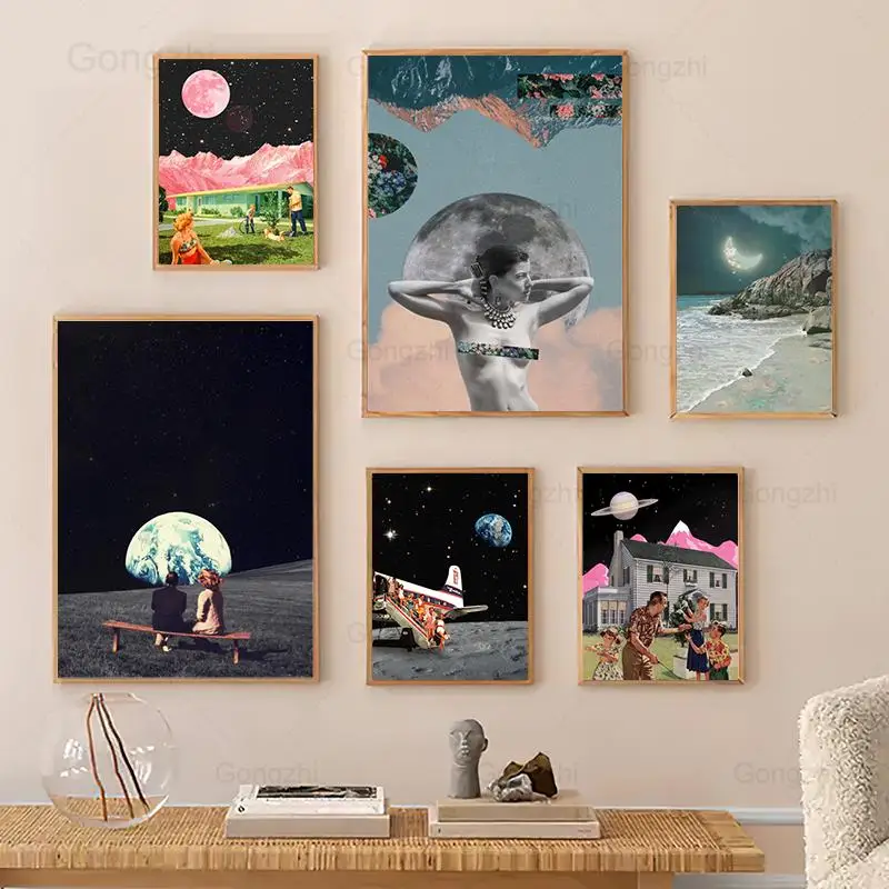 Surrealism Nature Landscape Pink Moon Poster Nordic Psychedelic Vintage Canvas Painting Wall Art Picture for Living Room Decor
Surrealism Nature Landscape Pink Moon Poster Nordic Psychedelic Vintage Canvas Painting Wall Art Picture for Living Room Decor