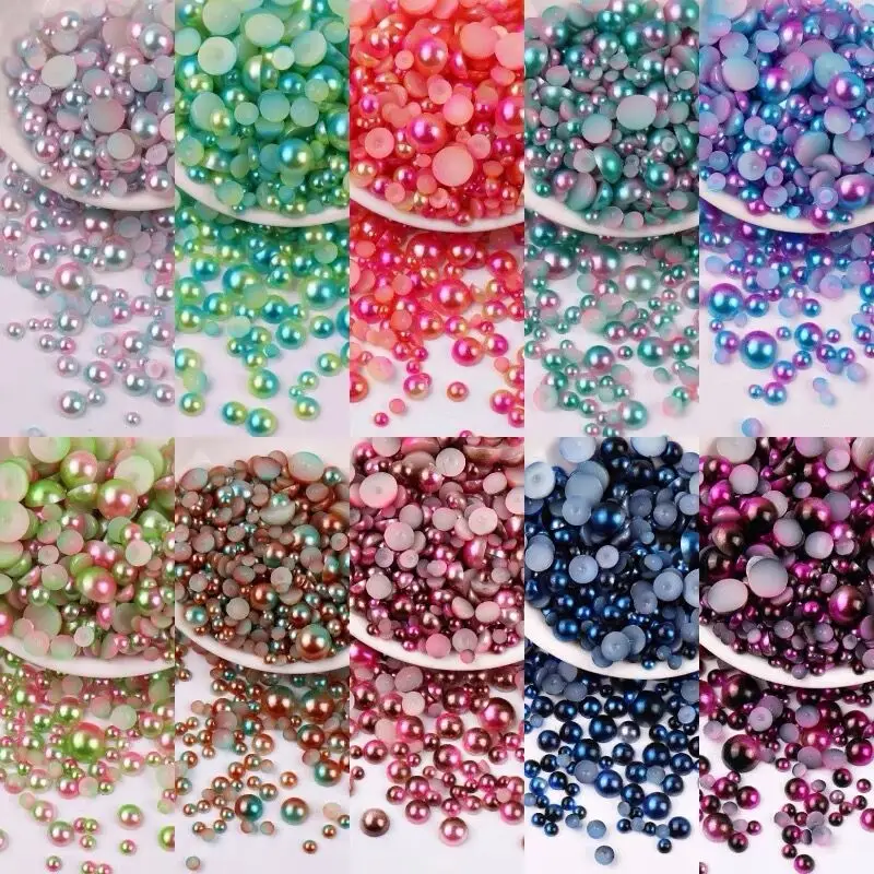 1000Pcs Mermaid Gradient Pearl Nail Charm 3-5mm Mixingsize Half Round Jewelry 3D Colorful Flat-back Rhinestone Pearls Nail Decor
1000Pcs Mermaid Gradient Pearl Nail Charm 3-5mm Mixingsize Half Round Jewelry 3D Colorful Flat-back Rhinestone Pearls Nail Decor