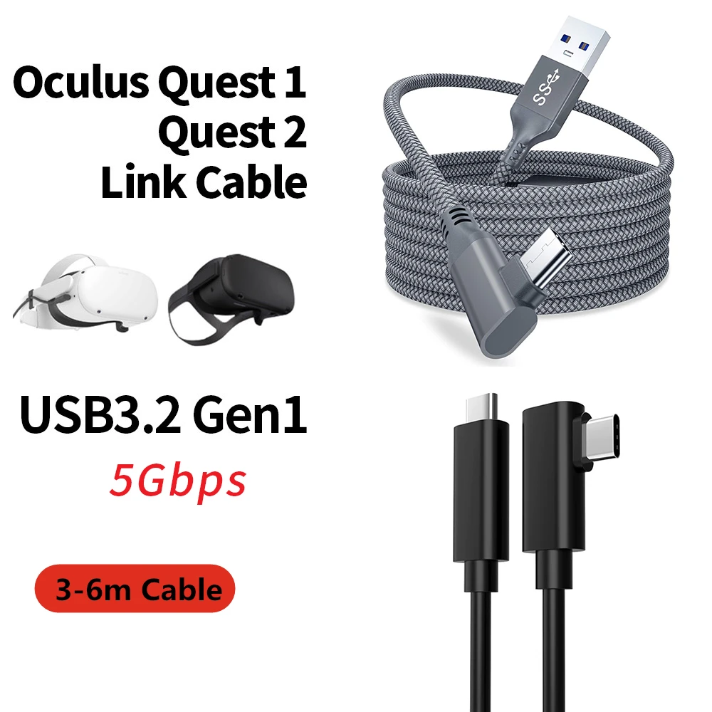 For Oculus Quest 2 Link Cable 5M USB 3.0 Charge Cables for Quest2 VR Data Line Transfer Type C USB Fast Charging VR Accessories
For Oculus Quest 2 Link Cable 5M USB 3.0 Charge Cables for Quest2 VR Data Line Transfer Type C USB Fast Charging VR Accessories