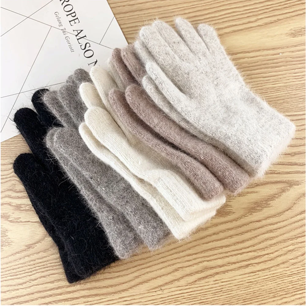 

2022 эластичные перчатки с закрытыми пальцами, теплые плотные велосипедные Модные женские и мужские зимние теплые вязаные шерстяные перчатки для улицы