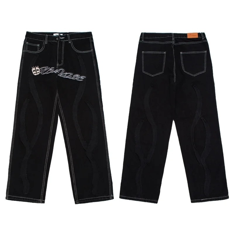 2021 casual pants men's Retro skull letter embroidery pants Gothic jeans fashion loose straight wide leg pants men's jeans
2021 casual pants men's Retro skull letter embroidery pants Gothic jeans fashion loose straight wide leg pants men's jeans