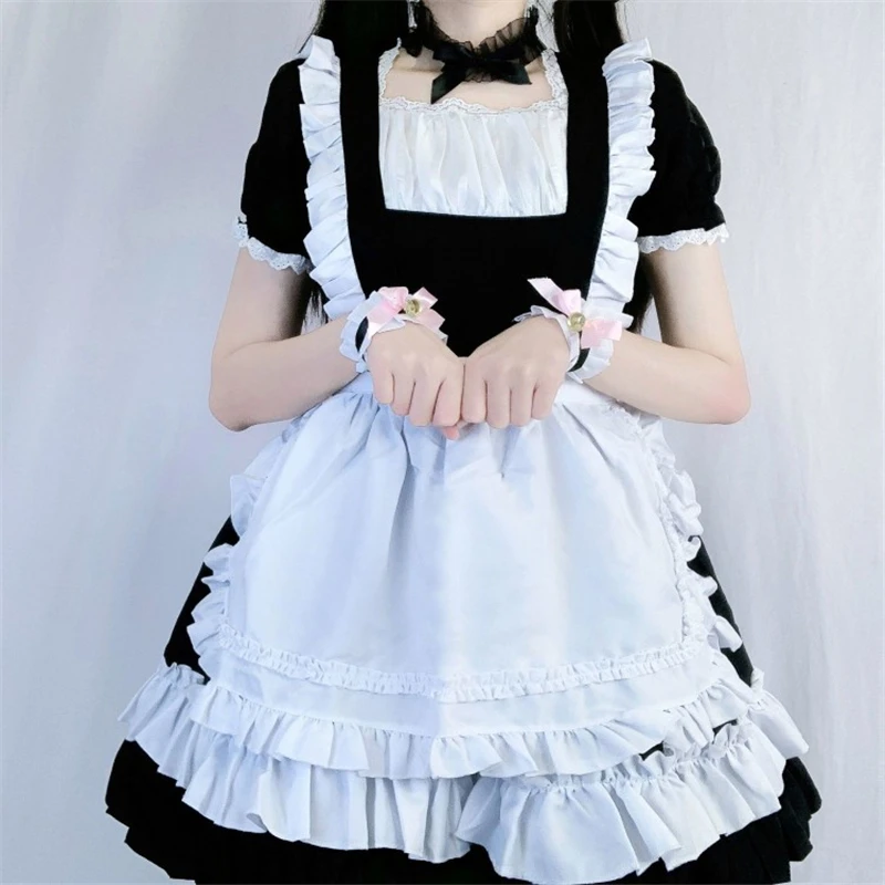 Women Maid Outfit Lolita Dress Black Cute Anime Apron Cosplay Maid Dress Sweet Girl Uniform Cafe Costume Halloween Costumes
Women Maid Outfit Lolita Dress Black Cute Anime Apron Cosplay Maid Dress Sweet Girl Uniform Cafe Costume Halloween Costumes