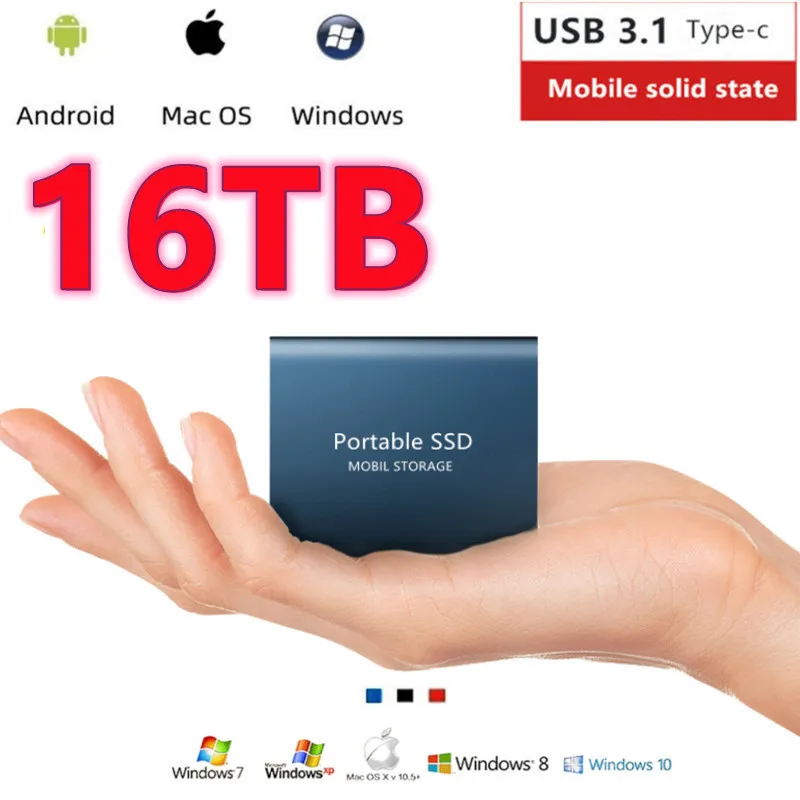 16 ТБ 8 ТБ SSD жесткий диск 4 ТБ 2 ТБ портативный SSD Внешний жесткий диск для ноутбука настольного компьютера Type-c USB 3,1 SSD портативная флэш-память
16 ТБ 8 ТБ SSD жесткий диск 4 ТБ 2 ТБ портативный SSD Внешний жесткий диск для ноутбука настольного компьютера Type-c USB 3,1 SSD портативная флэш-память
