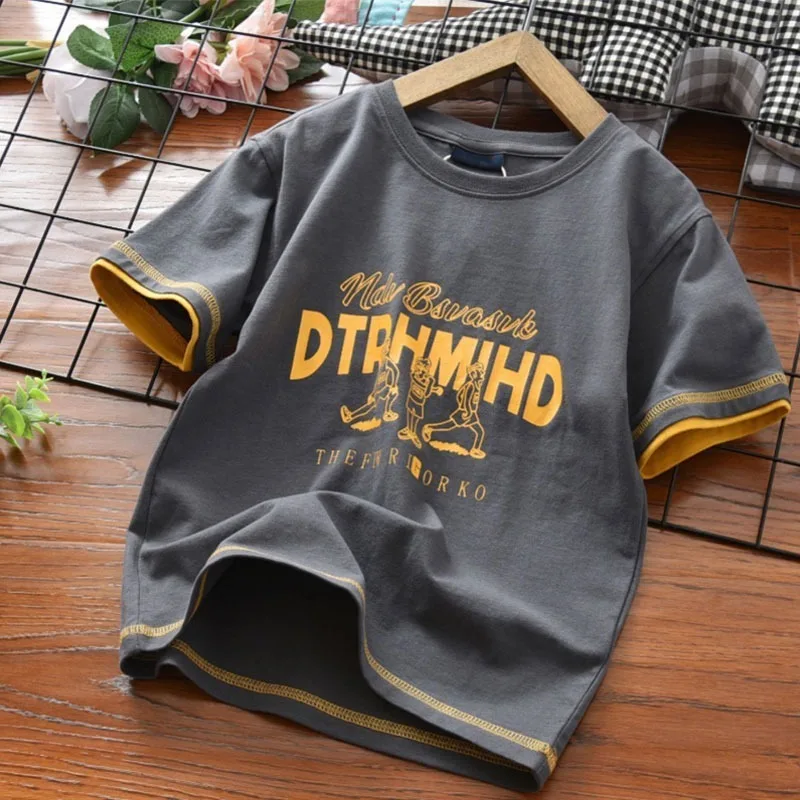 2023 Summer New Cotton Kids Clothing Loose Korean Version Short Sleeve Round Neck Letter Cartoon Pattern Printed Casual T-shirt
2023 Summer New Cotton Kids Clothing Loose Korean Version Short Sleeve Round Neck Letter Cartoon Pattern Printed Casual T-shirt