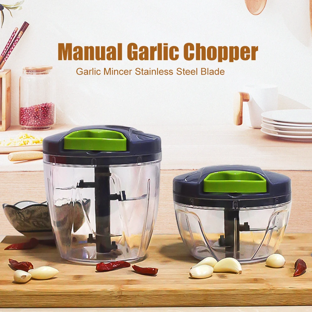 

400ML/900ML Manual Garlic Chopper Vegetable Meat Mincer Rotate Garlic Press Crusher Vegetable Onion Cutter Kitchen Gadgets