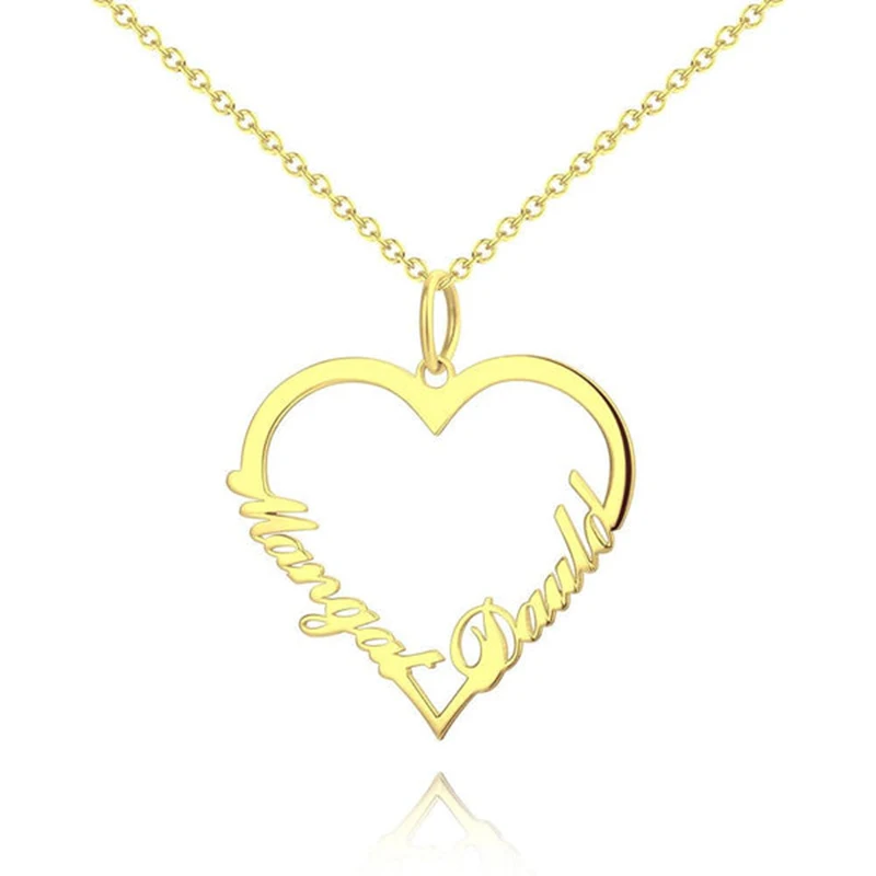 NOKMIT Custom Name Necklace For Couple Stainless Steel Love Heart Two Names Pendant Customized Personalized Necklace for Women
NOKMIT Custom Name Necklace For Couple Stainless Steel Love Heart Two Names Pendant Customized Personalized Necklace for Women