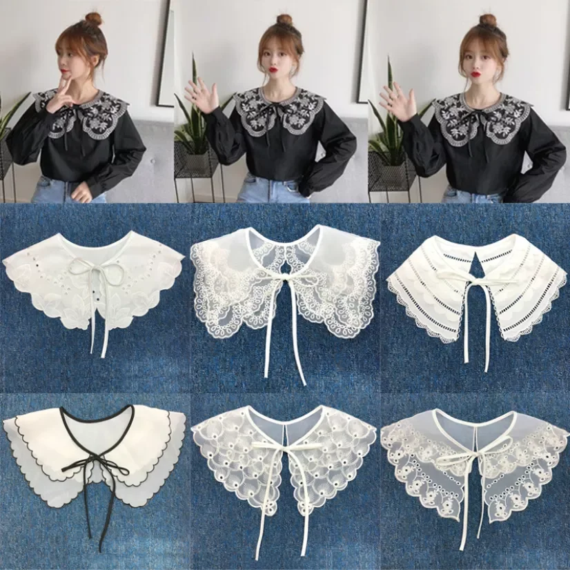 Women's Collar Flower Lace Bow Fake Collar For Shirt Dress Doll Ladies Fake Removable Collar Decoration Women's Accessor
Women's Collar Flower Lace Bow Fake Collar For Shirt Dress Doll Ladies Fake Removable Collar Decoration Women's Accessor