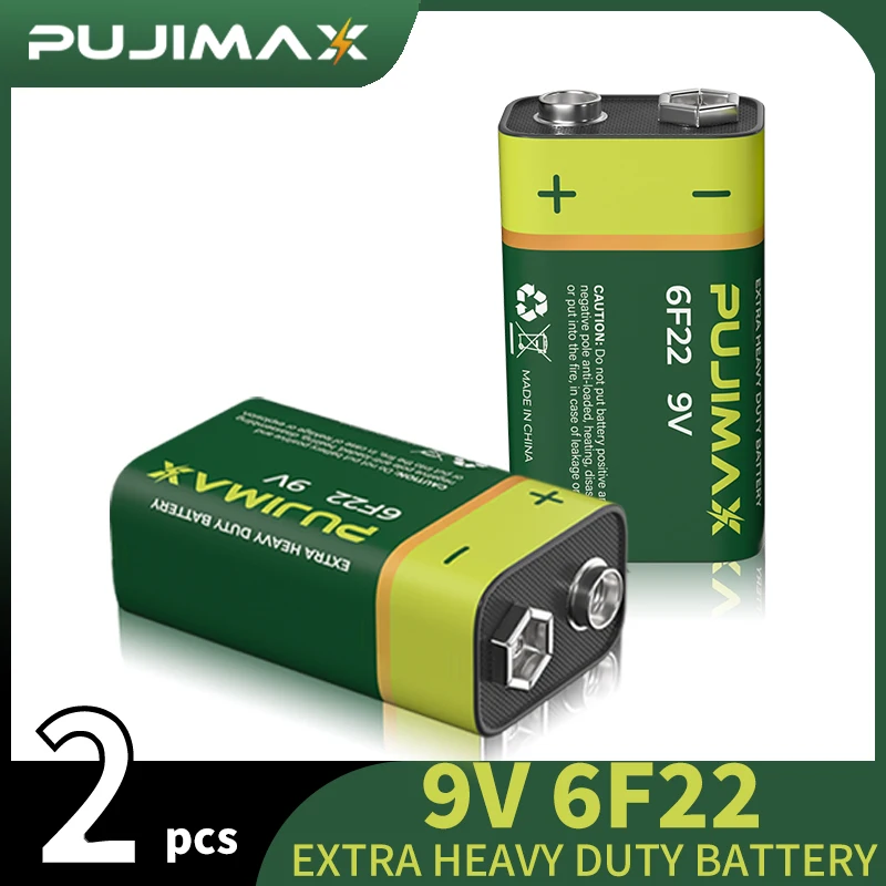 PUJIMAX High Quality 2 Pcs 9V Carbon Dry Cell Square Battery For Multimeter Toy Remote Control Super Heavy Duty Battery Durable
PUJIMAX High Quality 2 Pcs 9V Carbon Dry Cell Square Battery For Multimeter Toy Remote Control Super Heavy Duty Battery Durable