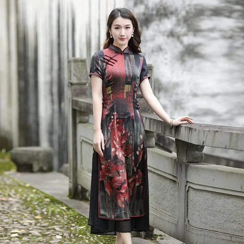 2022 vietnam vintage dress elegant lady flower print oriental qipao cheongsam mandarin collar aodai dress qipao chinese dress
2022 vietnam vintage dress elegant lady flower print oriental qipao cheongsam mandarin collar aodai dress qipao chinese dress
