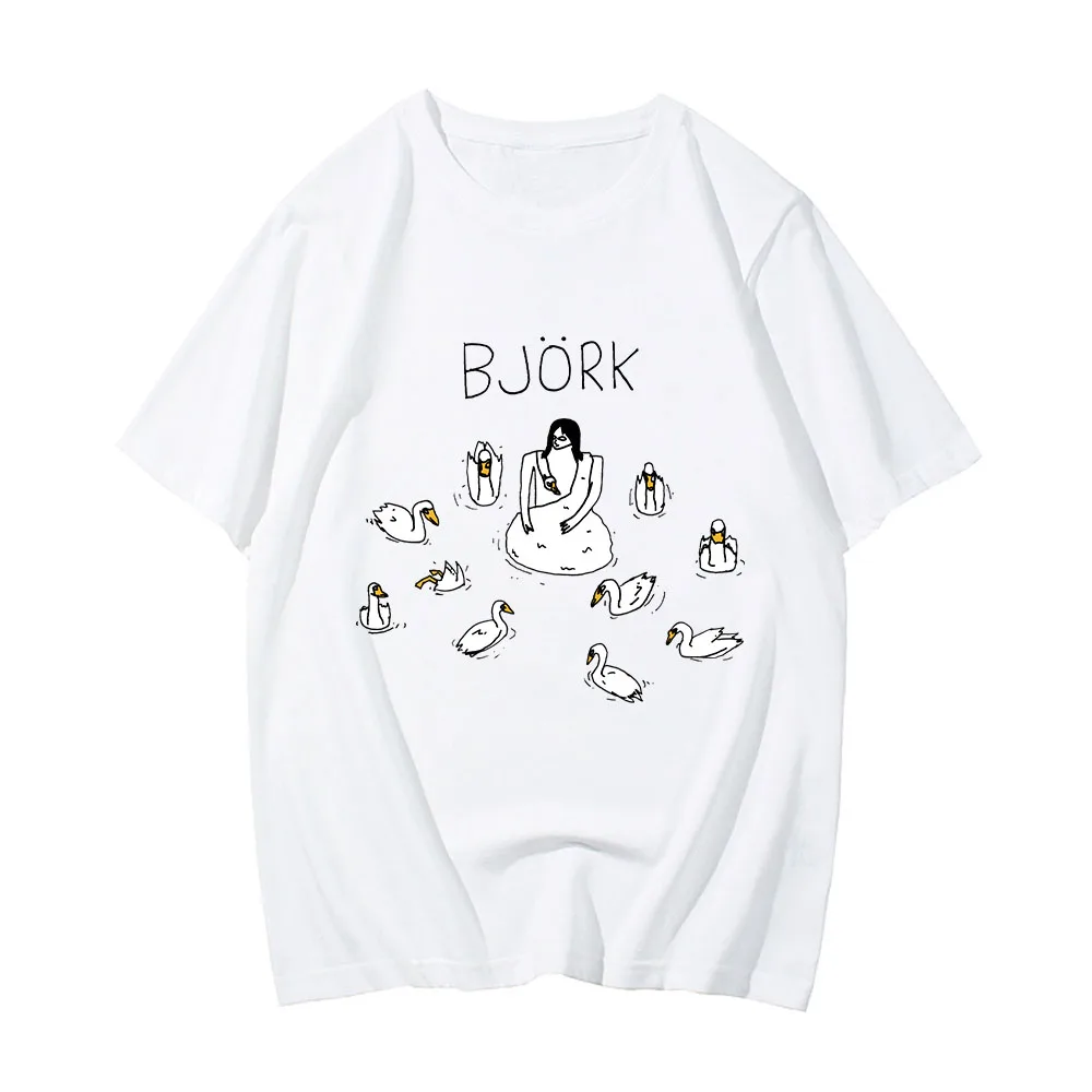 Bjorkk Singer T Shirts Female Swan Sense of Design Originality Tshirts 100% Cotton Fashion T-shirts High Street Aldult Prevalent
Bjorkk Singer T Shirts Female Swan Sense of Design Originality Tshirts 100% Cotton Fashion T-shirts High Street Aldult Prevalent