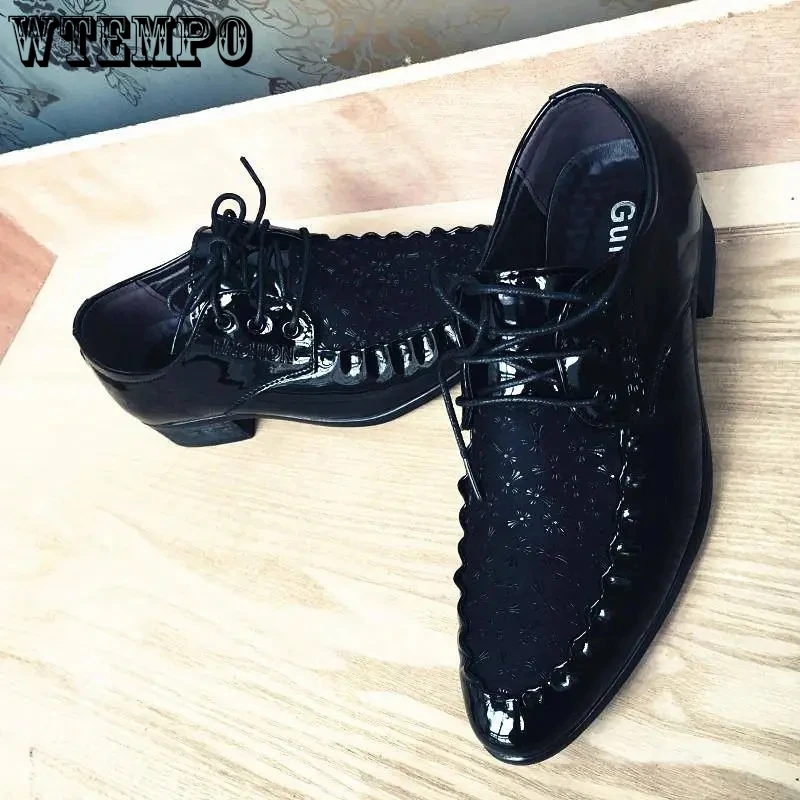 WTEMPO Men's Black Glossy Leather Shoes New British Breathable Lace-up Casual Pointed Toe Shoes Business Leather Single Shoes
WTEMPO Men's Black Glossy Leather Shoes New British Breathable Lace-up Casual Pointed Toe Shoes Business Leather Single Shoes