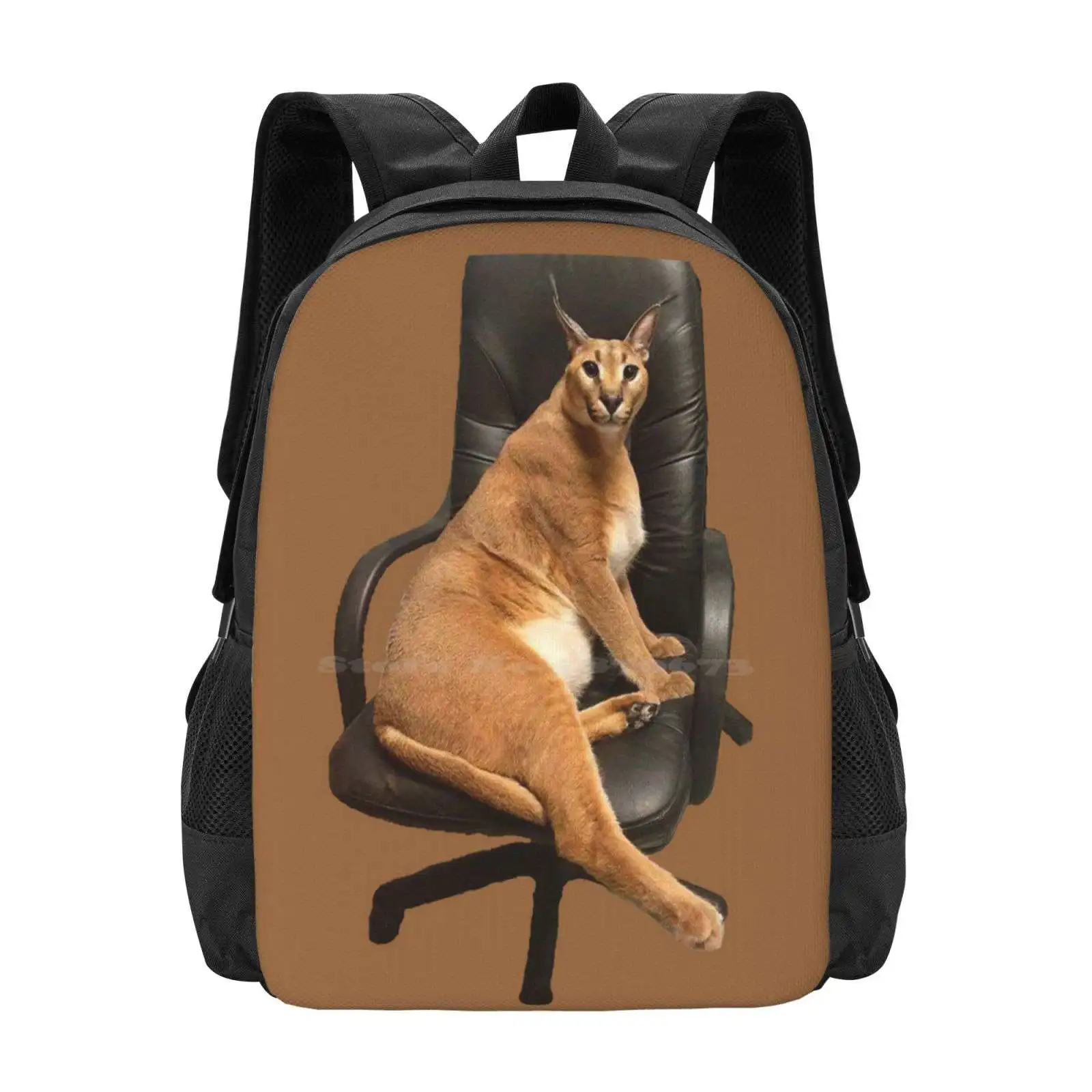 

Big Floppa Chair School Bags Travel Laptop Backpack Big Floppa Caracal Cat Funny Meme Cute Rapper Lion Adorable Hilarious