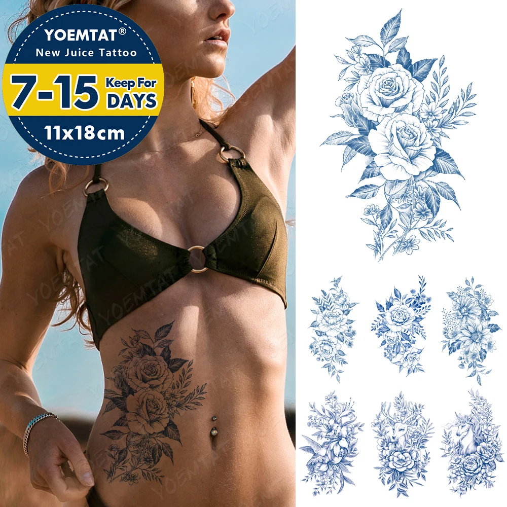 Semi-Permanent Waterproof Temporary Tattoo Sticker Pony Flower Rose Genipin Herbal Sunflower Juice Lasting Ink Fake Arm Tatoo
Semi-Permanent Waterproof Temporary Tattoo Sticker Pony Flower Rose Genipin Herbal Sunflower Juice Lasting Ink Fake Arm Tatoo