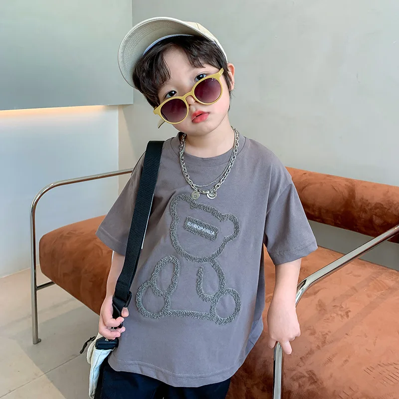 Boys Short Sleeve Fashion Trend T-Shirt Summer Dress 2022 New Bear Printing T-shirt Middle And Big Children Jacket Trendy Brand
Boys Short Sleeve Fashion Trend T-Shirt Summer Dress 2022 New Bear Printing T-shirt Middle And Big Children Jacket Trendy Brand