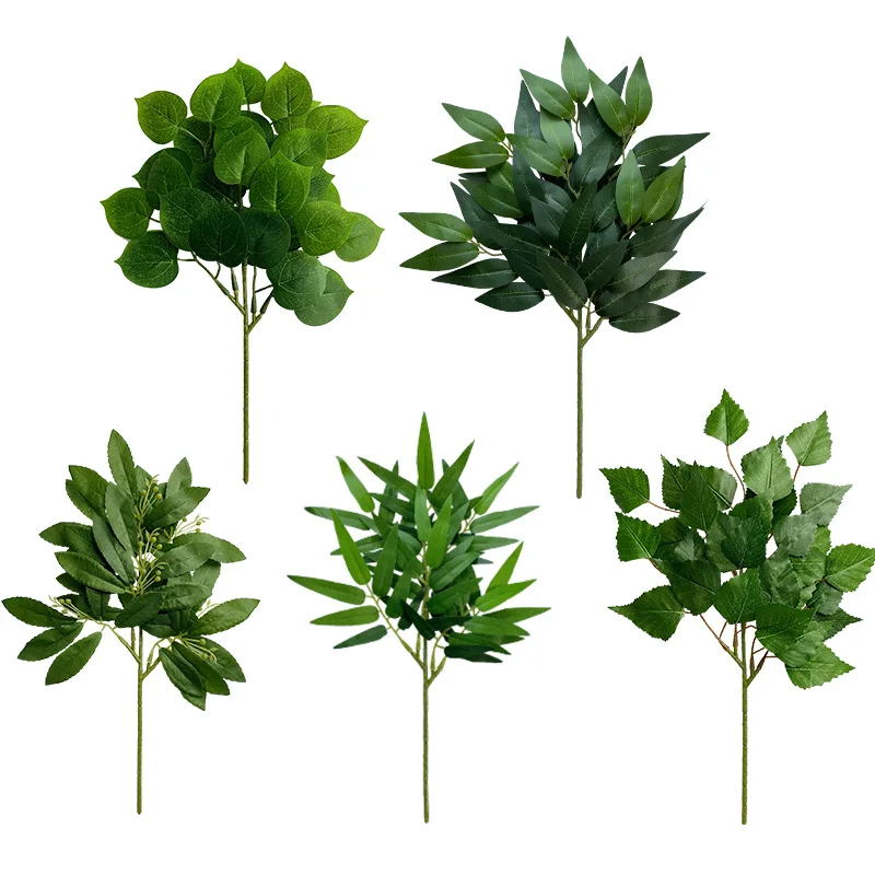 

Simulated Apple Leaf Table Flower Arrangement Decoration Artificial Green Plant Eucalyptus Leaves Fake Plants